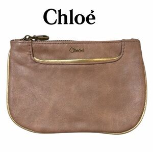 Chloe Leather Zipper Pouchette